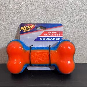 Orange Squeaker Bone Toy for Puppies, Small + Medium Dogs NWT By Nerf DOG